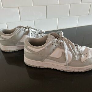 Women’s Nike Light Gray and White Dunks